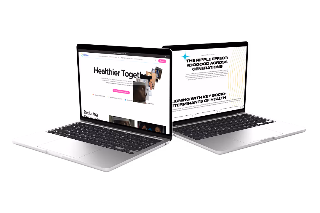 Charity website structured as institutional infrastructure